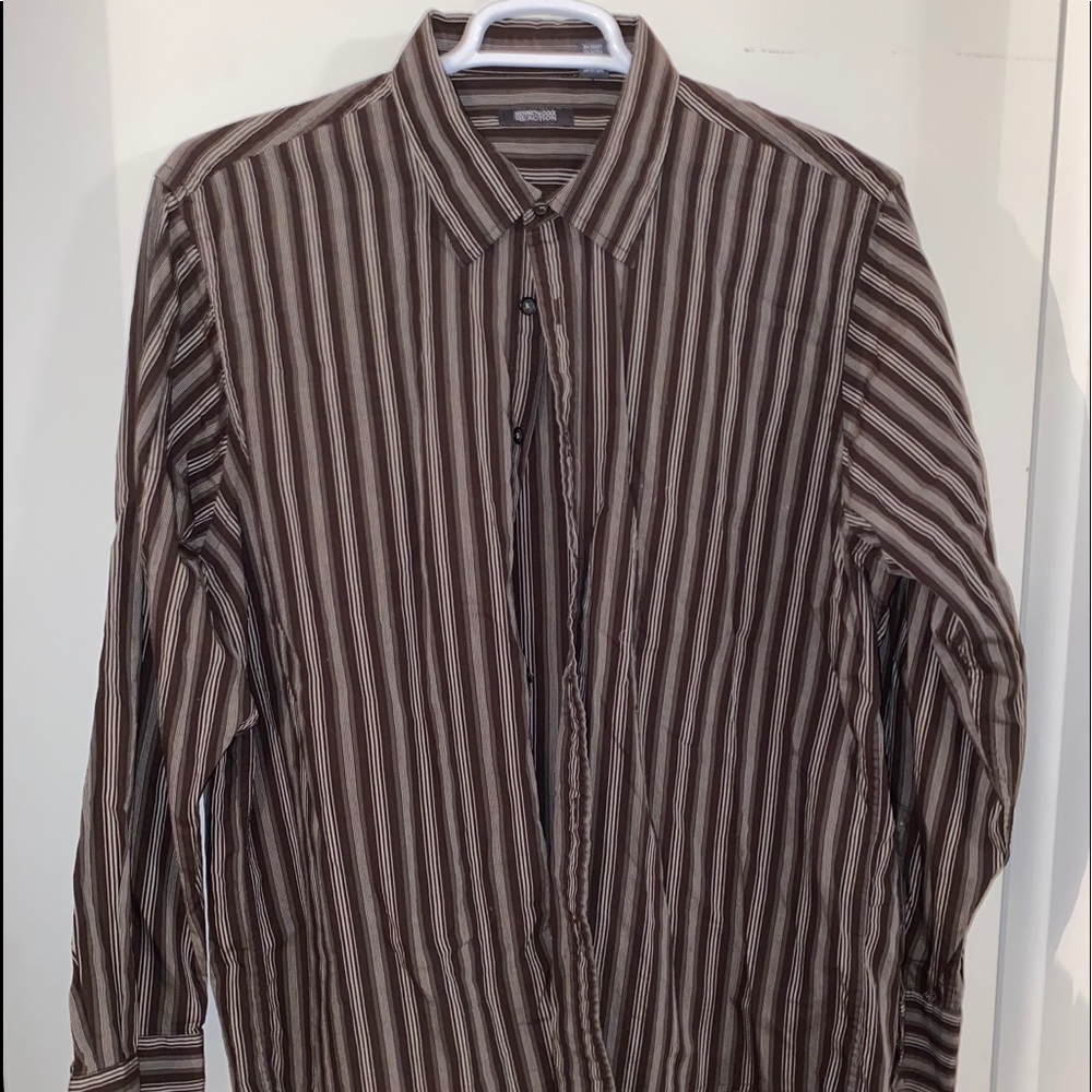 Kenneth Cole Reaction Stripe Button Up Shirt XL